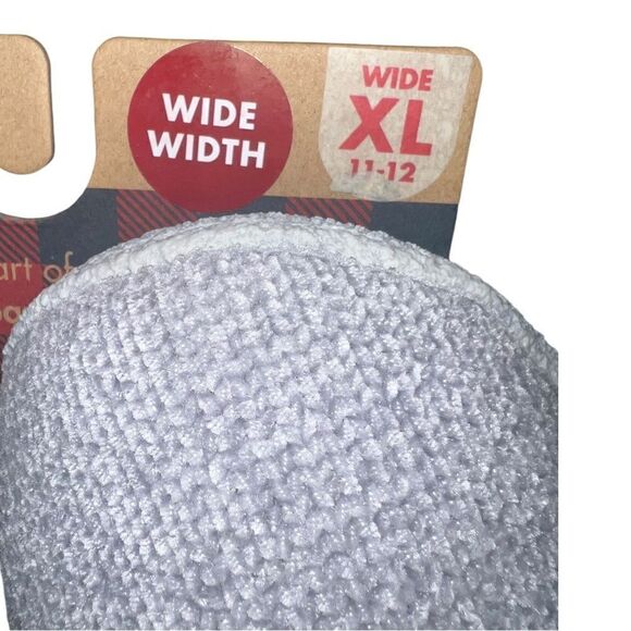 Dearfoams Samantha Chenille Scuff House Slippers Sleet Gray XL Wide NWT - Picture 3 of 3